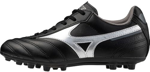 Mizuno Morelia II Club AG, fotbollsskor för män lämpliga för konstgräs, Svart silver, 40 EU