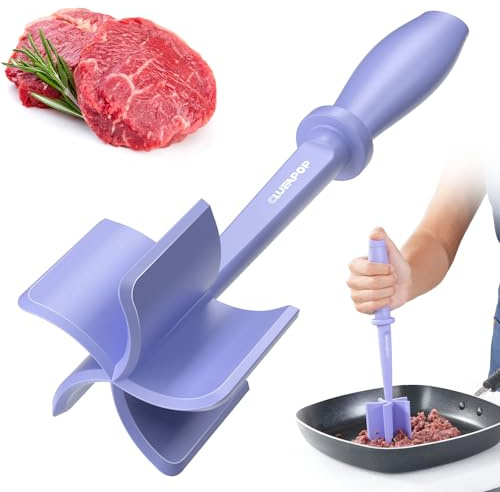 Premium Heat Resistant Masher and Smasher for Hamburger, Ground Turkey and More, Nylon Tool and Meat Fork, Mix Chopper