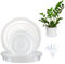 12Pcs Plant Saucers Transparent Plant Pot Saucers with Label, Waterproof Plant Tray , Deepened Flower Pot Drip Tray with Raised Dots Anti Root Rot for Indoor Outdoor Garden Plants (13cm/15cm/23cm)