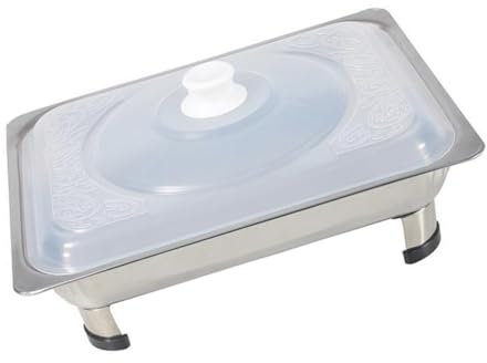 Cabilock Square Stainless Steel Buffet Stove Four Legs, Versatile Food Holding Tray for Restaurant and Party Catering, Buffet Serving Plate Suitable for Self-Service Dining