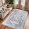TUKDAK Vintage Teppich für Wohnzimmer 120x180cm, Graue Waschbar Küchenteppich Rutschhemmender Gummirückseite, Weich Kurzflor Schlafzimmer Faux Wool Teppich fürs Kinderzimmer Waschküche Badezimmer