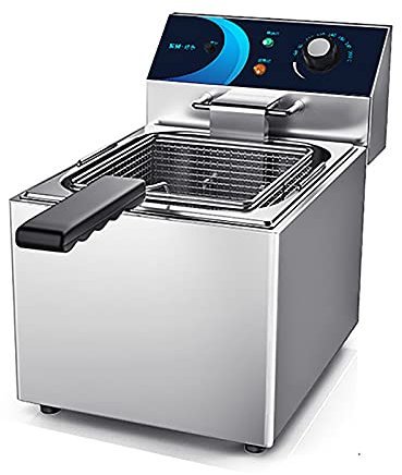 Heihe 3100W/220V 12L Electric Deep Fryer w/Basket & Lid, Stainless Steel French Fryer for Turkey, French Fries, Donuts and More