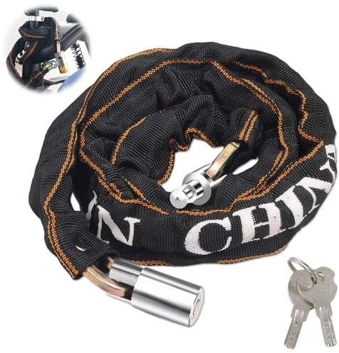 LEOINAER Catena Bicicletta Antifurto - Catena Bloccaggio Universale per Biciclette, Scooter, Moto, E-Bike, 107 cm, 5,1 mm, Nero