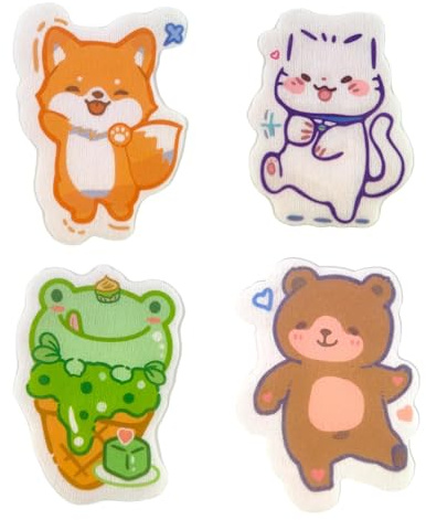 Lot de 40 compresses rafraîchissantes pour enfants - 4 motifs mignons de dessin animé - Pour prévenir les coups de chaleur en été et les sports de plein air