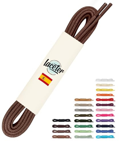 Laceter Lacets Ronds Cirés Fins 2,4mm pour Chaussures de Ville - Lacet Idéal pour Derbies, Richelieu, Bottines Cuir, Mocassins - Style Habillé Élégant et Résistant - Marron, 60 cm