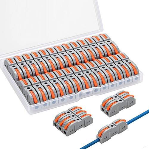 Connecteurs Electriques Rapide avec Levier, Bornes de Connexion Automatique , 1-Fil 2-Entrées et Peut être Librement Combiné, 26 Pièces Assortiment, en Cuivre