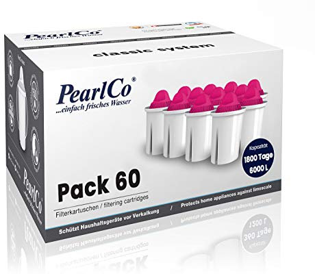 PearlCo - AquaMag classic Pack 60 Filterkartuschen mit Magnesium - passend zu Brita Classic