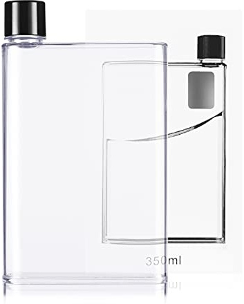 glugglug™ Flat Water Bottle for Handbag - A6 Reusable Drink Flask for Kids | Thin Flat Water Bottle for Travel | Hands Free
