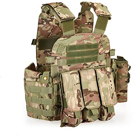 doorslay Modulares Outdoor-Herren-Weste, 600D-Oxford-Gewebe, Jagdausrüstung, Lastenträger mit Trinktasche, Mehrfarbig, M