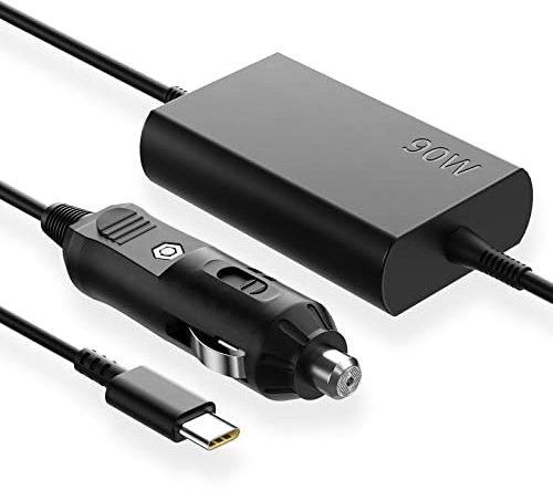 90W KFZ Ladegerät USB-C Auto Netzteil 12V-24V für Dell XPS 15 13, Latitude 7420 9520 9510 3400 3500 5400 5289 5300 7400 7300 7390 7200 2in1,Precision 3540 DA90PM170 USB C KFZ Ladekabel DC Adapter