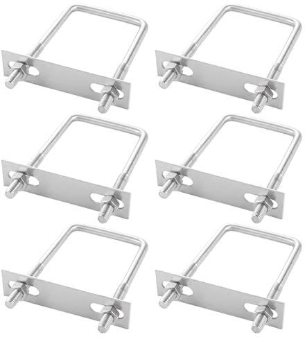APACALI 6 Stück Bügelschraube M8, 60x120mm U-Schrauben, Edelstahl M8 U-Bolzen Mit Mutter Rahmenplatte Unterlegscheibe, Bügelbolzen für Abschleppen von Autos, Schiffen Reparatur von Pipelines