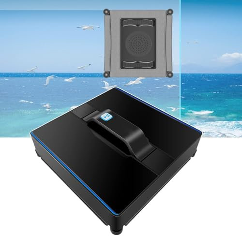 Robot lavavetri elettrico, strumenti quadrati for la pulizia dei vetri con aspirapolvere - Aspirazione elevata 2800 pa/Protezione spegnimento 30 minuti/Anticaduta/Avvio con un tasto, for finestre di p
