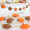 COMBLU Ghirlanda di zucca in feltro, set di zucche, decorazione di zucca di Halloween, decorazioni autunnali per la casa, ghirlanda di zucca in feltro e perline di legno e ghirlande autunnali da 45 cm