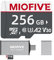 Miofive Tarjeta de memoria de 256 GB, tarjeta micro SD con lector de tarjetas USB 3.0 Type-C, 170 MB/s, C10, U3, A2, V30, 4K para cámaras de salpicadero WiFi 4K y cámaras GPS