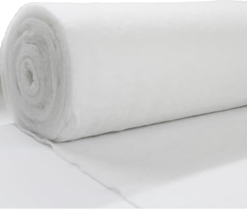 JPstraps – Vadderad kudde, fylld med meter (60 gr/m² 160 cm bred) mjuk och tunn beröringskänsla i mikrofiber för hantverk, plyschar, kuddar, kuddar och täcken (vit, 5 meter)