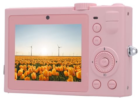 18X Digital Zoom Kompaktkamera, 5K 72MP Digitalkamera, IPS-skärm, Slow Motion Time-lapse-fotografering, Kompaktkamera med Filter, 1300mAh Batteri (rosa)