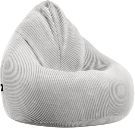 skølm Magni Sitzsack Cord Grau – XXL Sitzsack für Erwachsene und Kinder mit Füllung – Bean Bag mit hochwertigen EPS-Perlen – Beanbag mit abnehmbarem & waschbarem Bezug – geeignet als Kindersitzsack