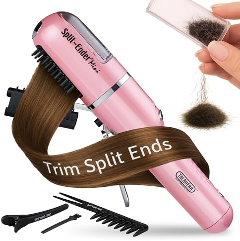 Split Ender Mini – Original Cordless Split End Hair Trimmer for Dry, Damaged, Brittle, Curly, Frizzy, or Straight Hair – Battery Operated Home Styling Tool for Split Ends (Battery-Powered, Light Pink)