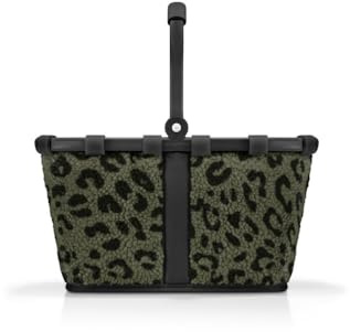 reisenthel carrybag XS teddy leo olive – Stabiler Einkaufskorb mit praktischer Innentasche – Elegantes und wasserabweisendes Design