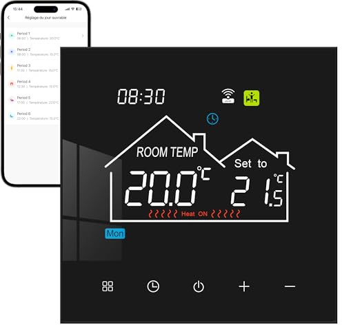 Termostato Caldaia, Cronotermostato Wifi Smart Per Caldaia A Gas E Riscaldamento Ad Acqua, Termostato Digitale Programmabile Compatibile Con L'Assistente Di Google E Alexa, Installazione Incorporata