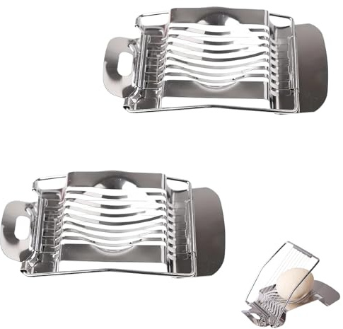 2 tagliauova in acciaio inox, lavabile in lavastoviglie, taglia-uova, affettatrice per uova, affettatrice professionale per wmf, dischi rotondi e ovali, taglio preciso