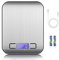 MOSUO Digitale Küchenwaage mit USB-Ladekabel, Digitalwaage Küche 10kg/1g Professionelle Electronische Waage aus Edelstahl, Briefwaage mit 6 Wiegeeinheiten, Tara-Funktion, LCD-Display, Inkl Batterie