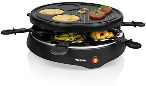 Tristar Raclette per un massimo di 6 persone con 6 padelle, diametro 25 cm, RA-2998