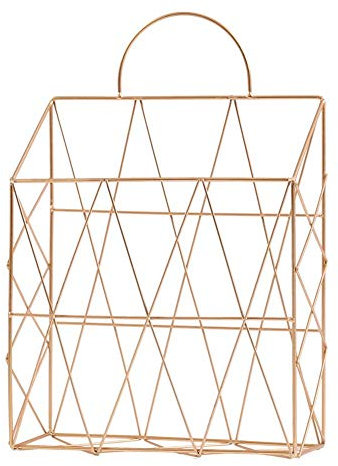 INGHU Panier à journaux sur Pied avec poignée pour Suspendre Le Mur - Élégant Porte-Magazines en métal pour Salle de Bain ou Bureau - doré