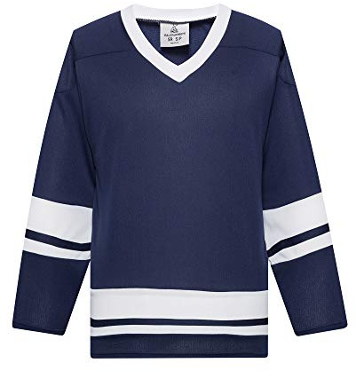 EALER H400 Series Blank Ice Hockey Practice Jersey League Jersey for Men and Boys - Senior and Junior - Adult and Youth Navy/White