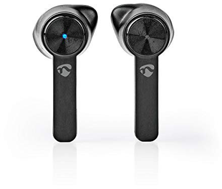 Nedis - Drahtloser Ohrhörer - Bluetooth 5.0-3 Stunden Wiedergabezeit - Sprachsteuerung - mit Ladetasche - Integrierted Steuerung - Schwarz