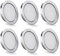 KYOTECH 6er Set LED Möbelleuchte 230V, 3.5W LED IP44 G4 15mm Flache Möbel Einbaustrahler in Edelstahl gebürstet Optik, 3000K Warmweiß, Küchenhaube Leuchte, Badleuchte Einbauspot