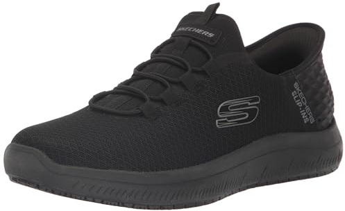 Skechers Summits Colsin Sr - Zapatos de Trabajo sin Cordones para Hombre, Negro -, 11 Wide