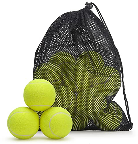 SUNEZLGO Premium 12-Piece Tennis Balls Set, 2.5 Inch Diameter, Durable Thickened Safe Natural Rubber, Multi-Purpose, Ideal Sports Gift
