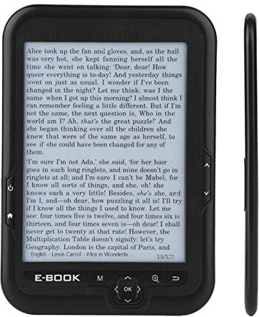 E-book Reader, 6-inch E-reader, Electronic Support Font Zoom/Font Transform/Bookmark/Skip Page/Read Out Loud (8G)
