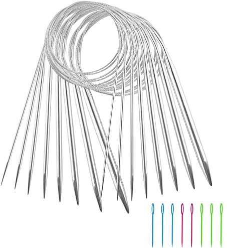 Jortmrd 8 Stück Stricknadeln Rundstricknadel 60 cm Edelstahl Häkelnadel Set für Anfänger in Verschiedenen Größen 2,5 mm bis 6,0 mm Garnnadeln für Socken Ärmel Pullover Kragen