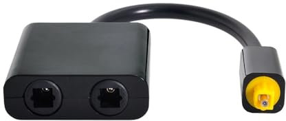 xiwai Adattatore splitter audio ottico digitale a doppia porta Toslink, cavo audio in fibra ottica, 1 in 2 uscite, connettori placcati oro 24 K, per lettore CD, nero