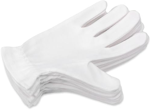 Selizo 6 pares de guantes de algodón 100% blanco para eccema, guantes hidratantes para manos secas durante la noche, para mujer, loción de spa para dormir, crema de manos, para eccema, manos secas