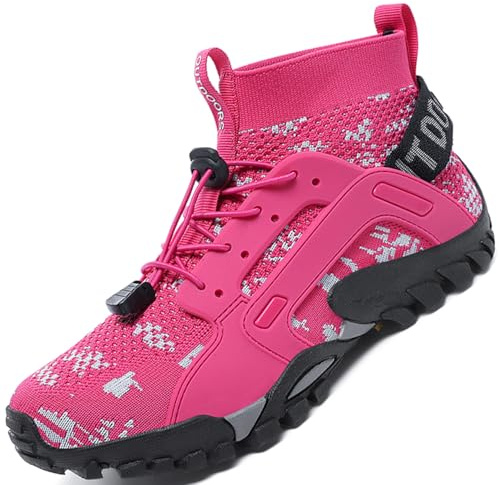 VTASQ Scarpe da Trekking Uomo Scarpe da Trail Running Traspiranti Passeggiate Stivali per Antiscivolo Sportive All'aperto Donna Scarpe da Escursionismo Leggero Tennis Sportiva Rosa 41 EU