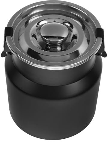 Hoement Stainless Steel Milk Jug Storage Container Seal Lid Kitchen Jar for Dry Goods