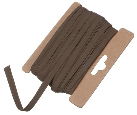 M METERXITY Double Fold Bias Tape 1/4 Inch 12 Yards Cotton Bias Binding Tape Bulk Double Fold Bias Tape for Sewing/Seaming Hemming/Binding//Quilting/DIY Craft [Coffee]