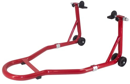 Motorcycle Rear Stand Combo Wheel Lift Stands Heavy-Duty Motorcycle Stand 990 LBS Capacity Swingarm Spool Paddock Stands for Sport Bike Yamaha, Honda, Suzuki, Kawasak, Red