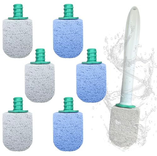 Scettar Pietra Pomice per WC, 6 Pezzi Pietra Pomice Naturale Pulizia con Manico, Pomice a Testa Tonda Può Essere Utilizzato per Pulire Le Macchie in Bagni, Toilette, Lavello (Grigio Blu)