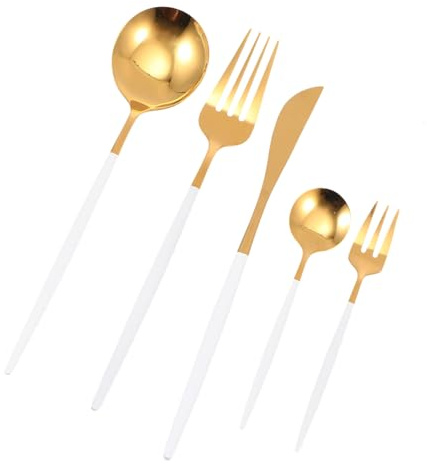 bestick,bestickset, Bestick, Set, 1 5 st Fem delar Servis Silverbestick Skedar Rostfritt Kit Sked Gaffel Knivar Bordsservice