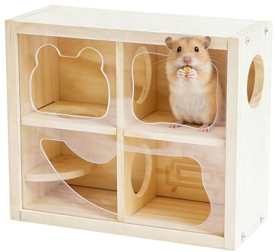 Casa para Hámsteres Cabaña de Madera con Múltiples Cámaras y