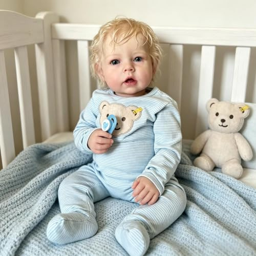 RXDOLL Äkta utseende Reborn-babydockor 28 tum 70 cm stor storlek tyg kropp vinyl bebisar verklighetstrogen baby småbarn docka pojke med rotat hår realistisk nyfödd docka för barn ålder 3+