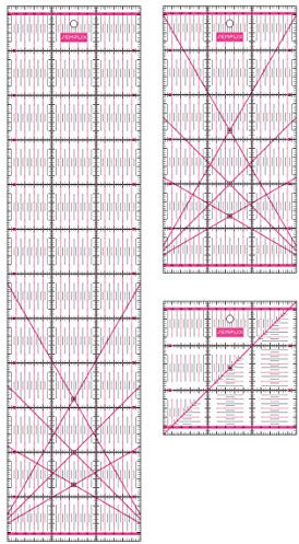 SEMPLIX Patchwork Lineal Set cm kleines Bundle (15x60 cm, 15x30 cm, 15x15 cm) (pink)