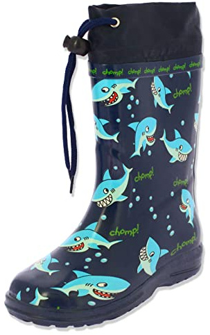 Beck Garçon Sharks Bottes bottines de pluie, Bleu, 24 EU