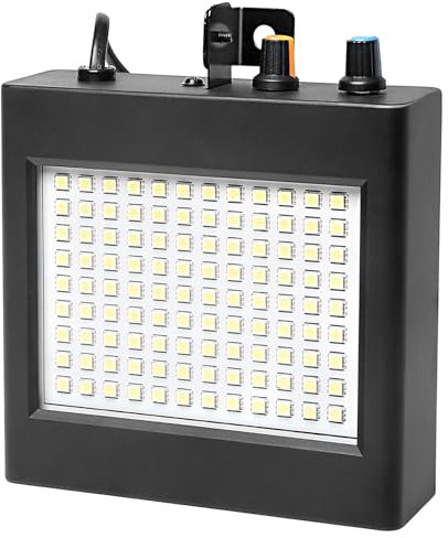 108Led Mini Luz Estroboscopica Discoteca, Luces Estroboscópicas Blanco Discoteca Luz Flash de Discoteca para Casa, Flash Discoteca Luz Estroboscópica Luz Parpadeante Usar con Liquido Maquina de Humo