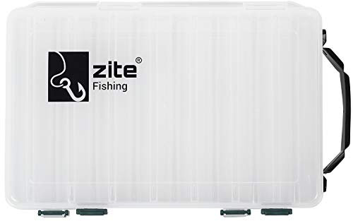 Zite Fishing Köderbox 27x18x4,5cm - Kunstköder-Box Tacklebox Zweiseitig - Angelbox für Hardbaits Wobbler Gummiköder, Köderbox Angeln, Angel Box, Angelboxen, Angel Köder Box, Angel-Boxen, Köderboxen