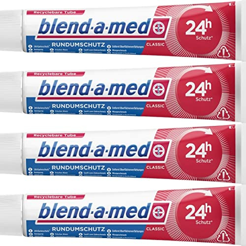 bellaton 2er SET Zahncreme EXTRA FRISCH CLEAN 4 x 75ml, Zahnpasta Blend a Med Doppelpackung